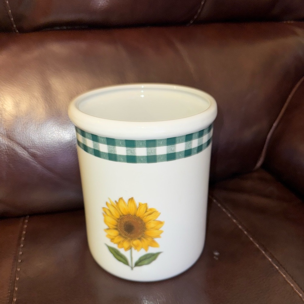 Sunflower Ceramic Utensil Holder